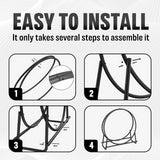 IDZO 41in Firewood Rack, 400lbs Load Capacity, Rust Resistant Steel, Black, Wood Storage IDZO