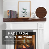G GOOD GAIN Fireplace Mantel 54 inch - Handcrafted Rustic Solid Wood Mantel l Floating Mantle Shelves Decor for Wall, Bedroom, TV, Books, Livingroom.DarkWalnut G GOOD GAIN
