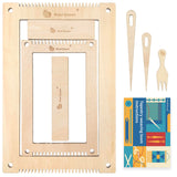 Hand U Journey Rectangle Weaving Loom Kit 7.9''x11.8'' and 5.3''x7.8'', 2 Set with Weaving Tools and 16 Pages Instruction Book-Size M Wool Queen