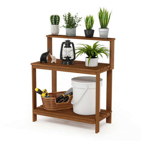 Furinno FG17478 Tioman Outdoor Patio Furniture Hardwood Potting Bench, Natural Furinno