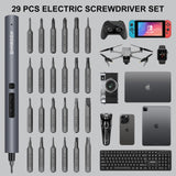 SHARDEN Mini Electric Screwdriver,29 in 1 Small Electric Screwdriver Kit with 24 Magnetic Bits,Precision Screwdriver Cordless Repair Tool for Phone Camera Laptop Watch Sharden