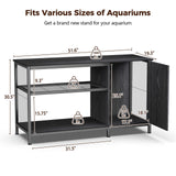 Tatub 55-90 Gallon Fish Tank Stand Large Aquarium Stand with Accessories Storage, Heavy Duty Metal Fish Tank Cabinet Suitable for Turtle Tank, Reptile Terrarium Stand, 1000LBS Capacity, Black Tatub