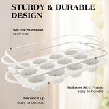 AOTASO Regular 12 Cup and Mini 24 Cup Nonstick Cupcake Pan Set Silicone Muffin Pan for Baking Silicone Cupcake Mold with Metal Reinforced Frame BPA Free (2 Pcs, Cream) AOTASO