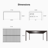 PURPLE LEAF Louvered Pergola 11' × 15' Outdoor Hardtop Gazebo Sun Shade with Adjustable Canopy Patio Aluminum Retractable Roof for Outside Deck Backyard Pavilion PURPLE LEAF