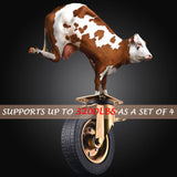 Fixed Casters Set of 4 Heavy Duty 8 Inch Plate Swivel Industrial Solid Rubber Rigid Caster Wheels for Cart Workbench Outdoor Castors Dual Locking Replacement 3200Lbs Load Capacity Bolts Screws Include LEE TEAM RISE