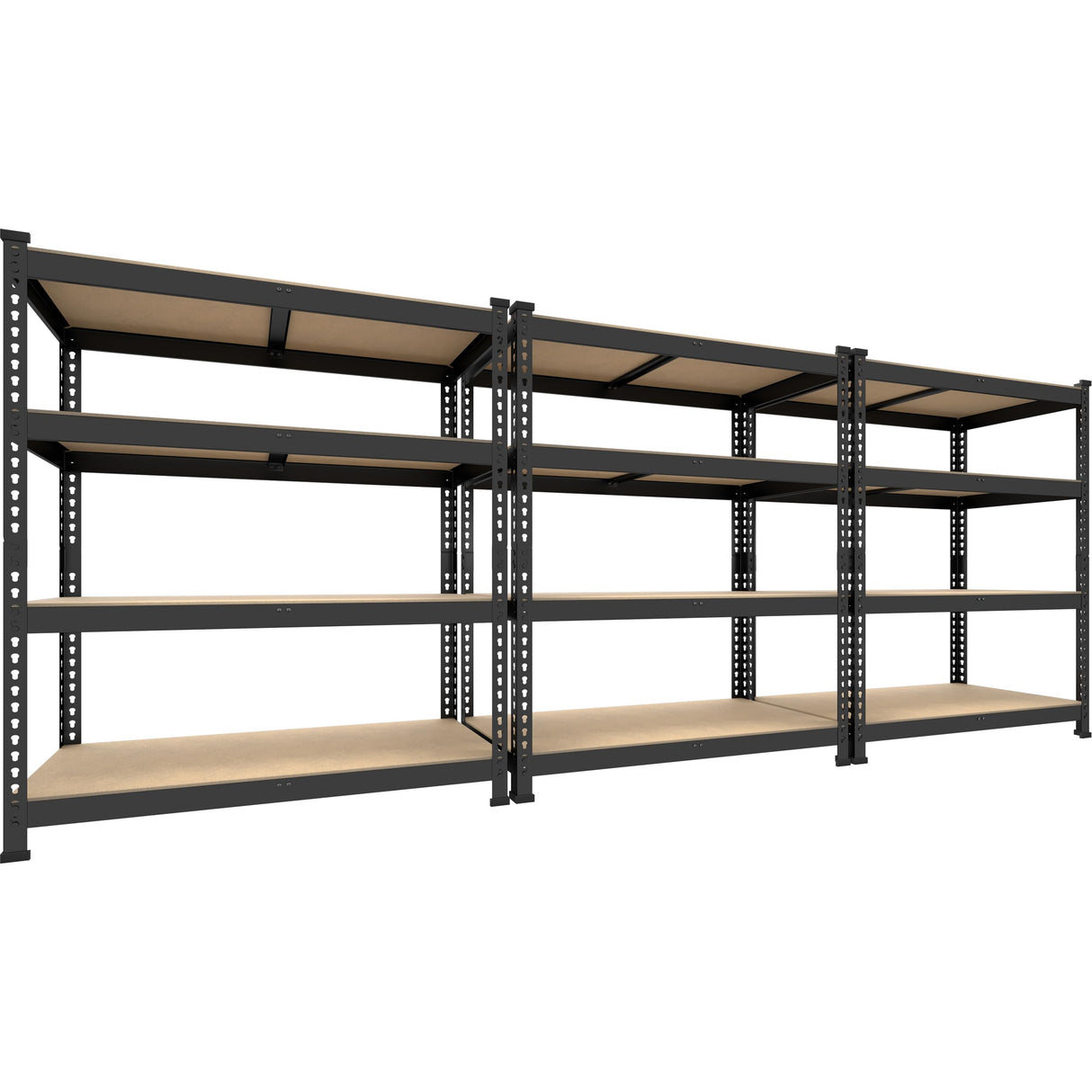 PrimeZone 4 Tier 36" W x 16" D x 55" H Storage Shelves - 3 Pack Adjustable Garage Storage Shelving, Heavy Duty Metal Storage Utility Rack Shelf Unit for Warehouse Pantry Closet Kitchen, Black PrimeZone