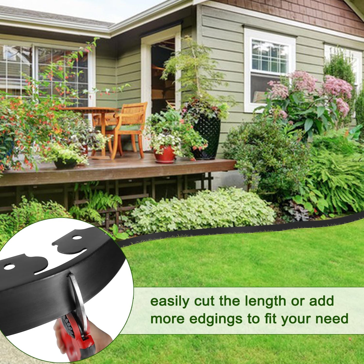 Hugeleaf Landscape Edging 2 Inch Tall, 40 Feet Garden Edging Border with 40 Pcs Stakes, No Dig Landscape Edging Plastic Paver Edging for Landscaping, Lawn, Flower Beds(Black) H HUGELEAF