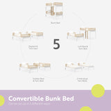 Storkcraft Next Santos Twin-Over-Twin 5-in-1 Convertible Bunk Bed (White with Natural) STORKCRAFT