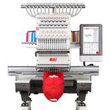 BAi The Mirror Embroidery Machine 20x14" Embroidery Area with 15 Needles,1200spm Max Speed Multi Needle Commercial Embroidery Machine for 3D Hats Clothing,Wifi Available 10" Touch Screen BAi