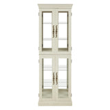 Ball & Cast Lighted Curio Cabinet,6-Tier Glass Display Cabinet with Adjustable Glass Shelves and Mirrored Back Panel for Living Room,Pantry Light Bulb Included,Antique White Ball & Cast