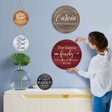 Custom Wood Sign Prsonalized Text Business 3D Home Decor, Personalized Rustic Plaque Board Hanging Wooden Name Sign for Wall Art, Customized Signs Plank Decoration Gifts for Wedding Family Farmhouse Kitchen, Round PFTPOW