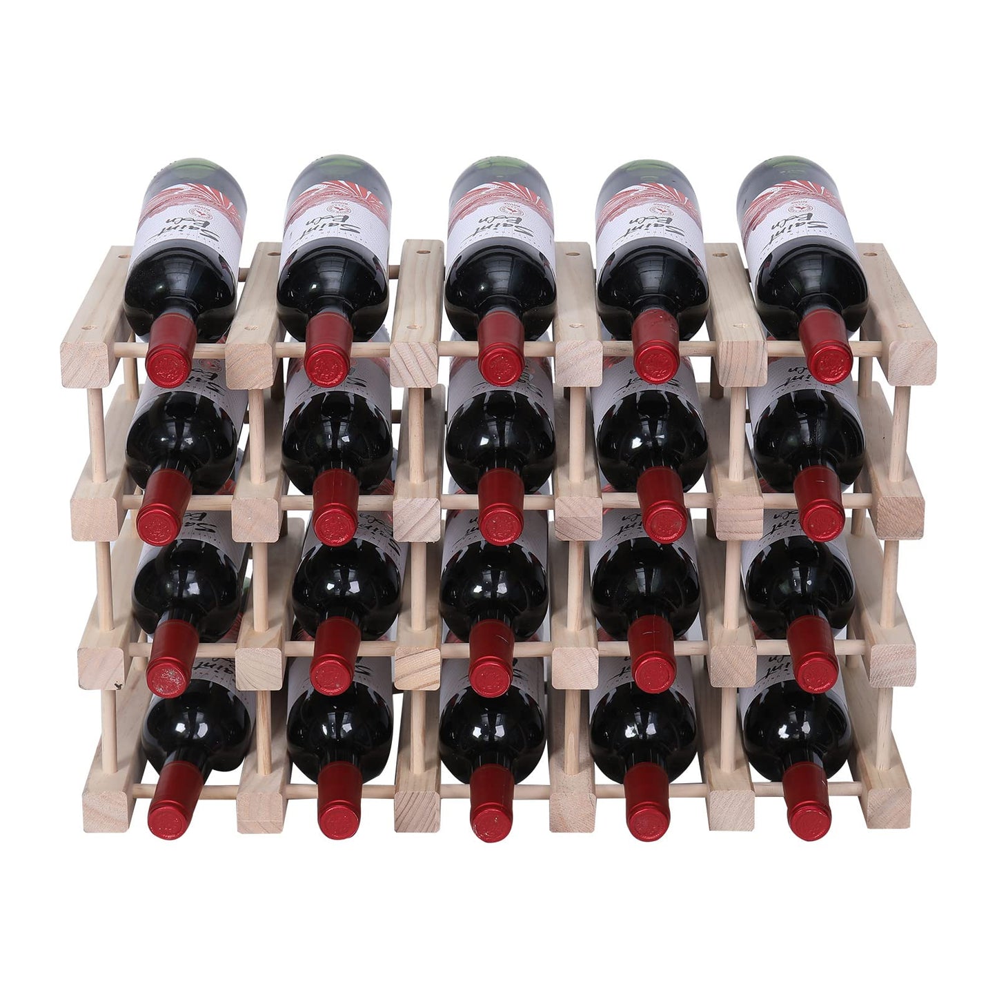 FDHUIJIA Wine Rack Small countertop Cabinet Stackable Storage Wooden freestanding Floor Wine Holder (20 Bottles) - WoodArtSupply