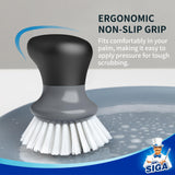 MR.SIGA Dish Scrub Brush, Palm Brush Dish Scrubber with Ergonomic Grip, Kitchen Brushes for Dishes, Gray, Pack of 2 MR.SIGA