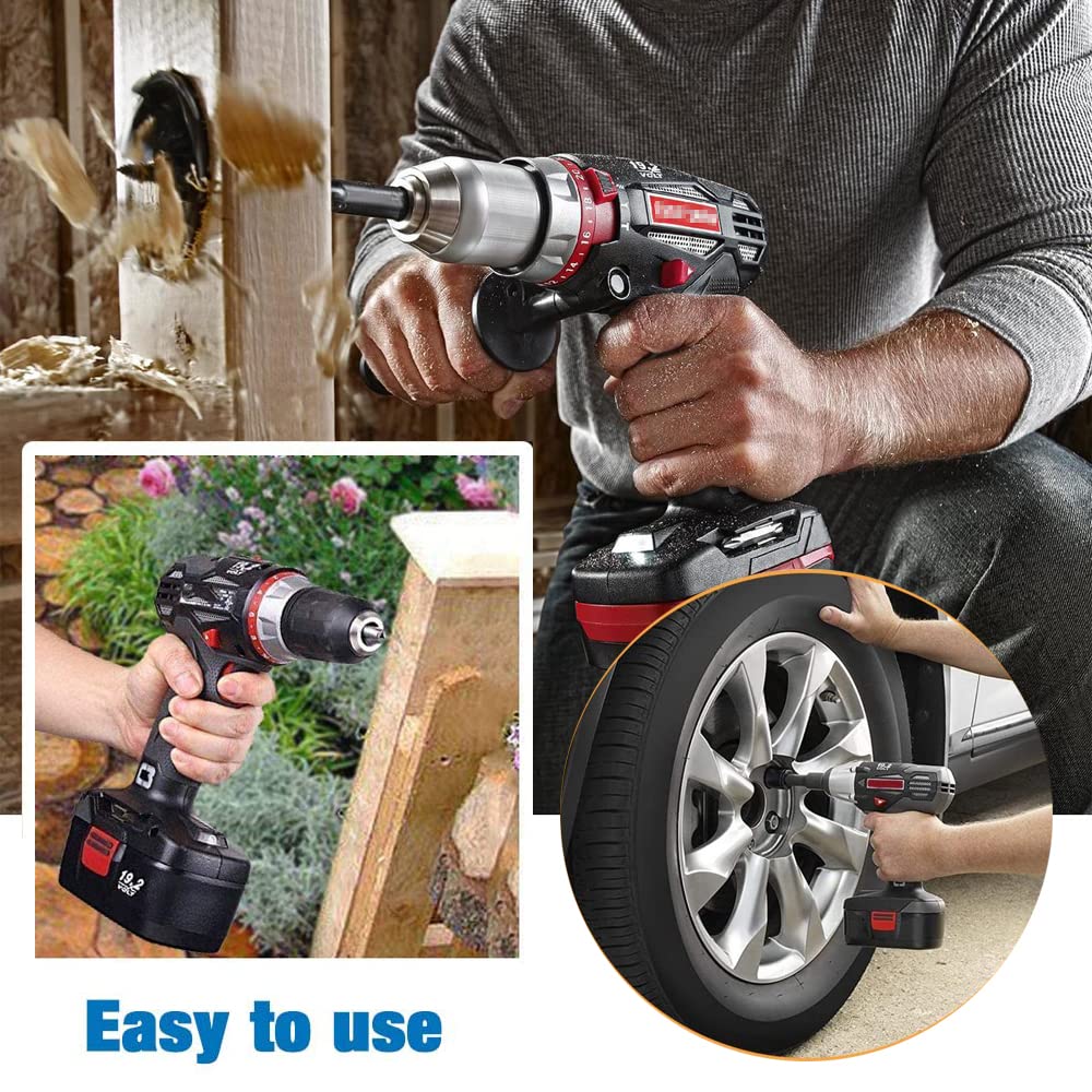 Battery Adapter for Craftsman C3 19.2 Volt Lithium Cordless Tool, Convert for DeWalt 20V &for Milwaukee 18V M18 Lithium Battery to Craftsman 19.2V Ni-MH Lithium Battery Converter, w/ USB Charge Port XFYBZN