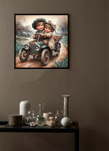 GXGLLPZBY 5D Diamond Painting Kits for Beginners, DIY Retro Car Diamond Art Kits for Adult, Suitability Full Round Diamond Dot Gem Art Kits, Home Wall Decoration 13.78x13.78 Inches GXGLLPZBY