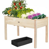 ZSYWODFO 48x24x30in Raised Garden Bed,Wooden Raised Garden Beds Outdoor,Elevated Wooden Planter Box with Legs for Backyard/Patio/Gardener,210lb Capacity-Natural ZSYWODFO