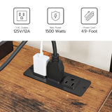 HOOBRO Bakers Rack with Power Outlet, 4-Tier Corner Microwave Stand with Storage, Coffee Bar with 8 S-Shaped Hooks, Kitchen Shelf Rack, 2 Installation Methods, Rustic Brown and Black BF20UHB01 HOOBRO