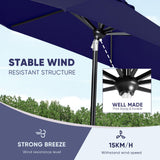 Tempera 10FT Patio Market Outdoor Table Umbrella with Auto Tilt and Crank,Large Sun Umbrella with Sturdy Pole&Fade resistant canopy,Easy to set, NAVY Tempera
