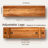 DAOYOUSKY Luxe Premium Acacia Wood Bathtub Tray Caddy with Adjustable Legs, 35x9 Inch Large Wooden Bath Tub Board, Anti-Tipping Bath Shelf Over Tub, Bathtub Accessories DAOYOUSKY