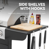 Royal Gourmet ZH3002N Propane Gas and Charcoal Grill Combo, Dual Fuel BBQ Grill with 2 Side Shelves for Outdoor Patio Garden Backyard Barbecue, 20,000 BTUs, Silver & Black Royal Gourmet