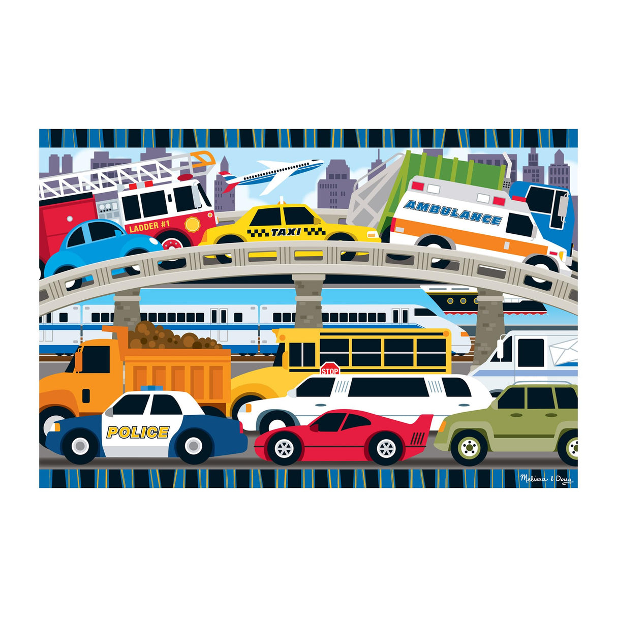 Melissa & Doug Traffic Jam Jumbo Jigsaw Floor Puzzle (24 pcs, 2 x 3 feet long) - FSC Certified Melissa & Doug