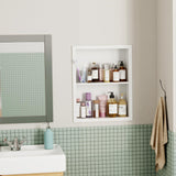 Oenalw 14x18 Medicine Cabinet Recessed Stainless Steel, 2-Tier, Medicine Cabinet Organizer,Stainless Steel Wall Niche, Bathroom Wall Cabinet, Recessed Bathroom Cabinet, Cabinet recessed Wall Cabinet Oenalw