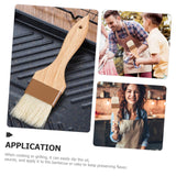 LIOOBO 3pcs Spreading Oil Brush Cooking Brush Basting Brush Wood Bristle Brush Household Oil Brush Pastry Brush for Baking Grill Brush Bbq Brush Bristle Hair Paint Brush To Bake LIOOBO
