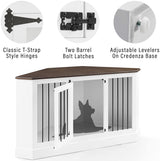 Crosley Furniture Winslow Corner Dog Crate Credenza Kennel for Pets, White Crosley Furniture