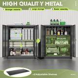 SUNCROWN Metal Storage Cabinets, 36”Locking Cabinet with Doors and Adjustable Shelves, Steel Utility Tool Garage Cabinets for Home, Office, Kitchen,Warehouse, Black SUNCROWN