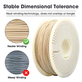 eSUN PLA+ Refilament 1.75mm and Upgarded eSpool+ Set, Reusable and Removable Filament Spool Replacement with 3D Printer Refill PLA Plus, 1KG Spoolless 3D Printing Filament, Bone White eSUN