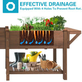 Gowoodhut Raised Garden Bed with Legs Outdoor, Elevated Garden Box with Grow Grid, Large Storage Shelf for Vegetable, Flower, Herb, Easy to Assemble，73x23x32 in Gowoodhut