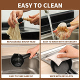 BBQ Mop Brush and Cast Iron Basting Pot - Grilling Tool Set with Basting Brush an Meat Shredder Claws for Meat Smoker, Grill and Stove(8pcs) ZQDFLME