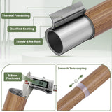 HTZON 2 Pack Wood Curtain Rods for Windows 28 to 48 Inch,1 Inch Wood Grain Ball Adjustable Curtain Rod,Boho Heavy Duty Curtain Rods,Farmhouse Rustic Window Curtains Rods,Brown Drapery Rods Set 18-45" HTZON