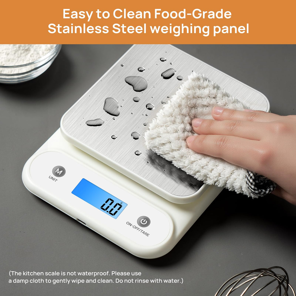 Digital Food Scale for Kitchen 11lb/0.1oz, 5kg/0.1g, Kitchen Scale for Cooking Baking, Built-in 300mAh Li-Battery, Rechargeable Type-C Charging White (1) Meilen