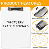 Macroclo Dry Erase Clipboard 2 Pack, Hardboard Clip Board 8.5x11 for Classroom, Students, Kid, A4 Clipboards Size 9" x 12.5",Double-Sided White Board, with Low Profile Clip, Office & School Supply. Macroclo