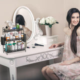 IBEDMAZIE 3-Tier Large Size Storage Rack,Counter Organiztion for Bathroom Countertop Organizer Shelf for Spice Racks for Kitchen/Sink/Bedroom/Living room/Office/Plant Rack with Two Metal Baskets IBEDMAZIE