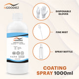 NGOODIEZ Sublimation Printing Bundle - 1000ml Quick Dry and Washable Sublimation Spray for All Garments + 250ml High Gloss Finish, Super Adhesive and Waterproof Sublimation Coating for Mugs NGOODIEZ