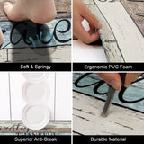 HEBE Anti Fatigue Kitchen Mat Set of 2 Non Slip Cushioned Kitchen Mats for Floor Waterproof Farmhouse Kitchen Rugs and Mats Set Comfort Standing Desk Mat Carpet for Sink,Office,Laundry HEBE