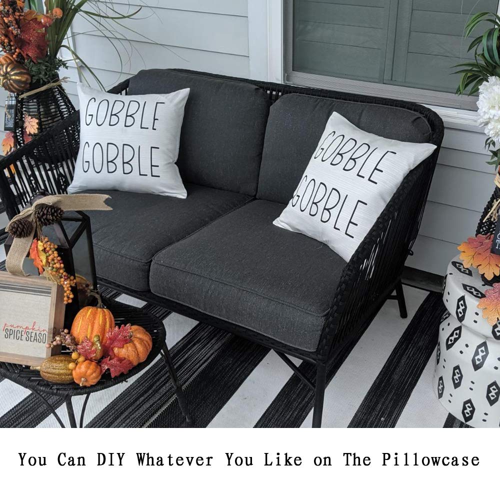 Thmyo 4-Pack 100% Cotton Comfortable Solid Decorative Throw Pillow Case, Square Cushion Cover Pillowcase Sublimation Blank Pillow Covers Christmas DIY Throw Pillowcase for Bed(18x18inch/45x45cm,White) Thmyo