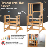 KYWAI® Toddler Tower with Chalkboard &Height Adjustable - Toddler Standing Tower - Toddler Kitchen Stool Helper - Kitchen Step Stool for Toddlers - Toddler Stool for Kitchen - Toddler Step Stool KYWAI