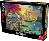 Anatolian Puzzle - Beautiful Sunset in The Town, 2000 Piece Jigsaw Puzzle, 3955, Multicolor Anatolian