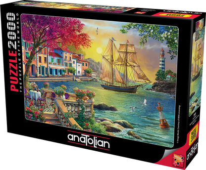 Anatolian Puzzle - Beautiful Sunset in The Town, 2000 Piece Jigsaw Puzzle, 3955, Multicolor