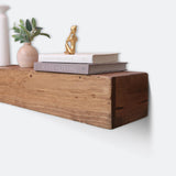 Fireplace Mantel, Rustic, Shelf, Floating Mantle, Real Wood, Beam, URBANDI (Brown, 60Lx6Hx8D) WoodArtSupply