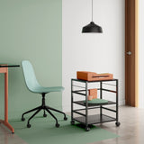 DEVAISE Mobile 3-Shelf Printer Stand with Adjustable Shelves, Modern Printer Cart with Large Storage Space, Printer Stand for Home Office, Black DEVAISE