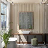 Oxdigi Wooden Slat Peel and Stick Wallpaper - Self-Adhesive Contact Paper with 3D Effect | Waterproof & Removable | PVC Contact Paper for Countertops & Cabinets | 23.6 in x 16.4 ft | Light Wood Oxdigi