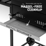 Royal Gourmet CD1824ET 24-Inch Movable Charcoal Grill with Foldable Side Tables, Outdoor BBQ Grill with 470 Sq. In. Cooking Area for Outdoor Picnic and Camping Grilling, Black Royal Gourmet
