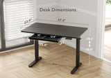 Claiks Standing Desk with Drawers, Stand Up Electric Standing Desk Adjustable Height, Sit Stand Desk Computer Workstation, 48 Inch, Black Claiks