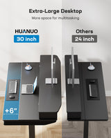 HUANUO 55 x 30 inch Electric Standing Desk with 4 Drawers, Adjustable Height Sit Stand Home Office Desk with Two Tiers, Ergonomic Adjustable Stand up Desk with Monitor Stand, Black HUANUO