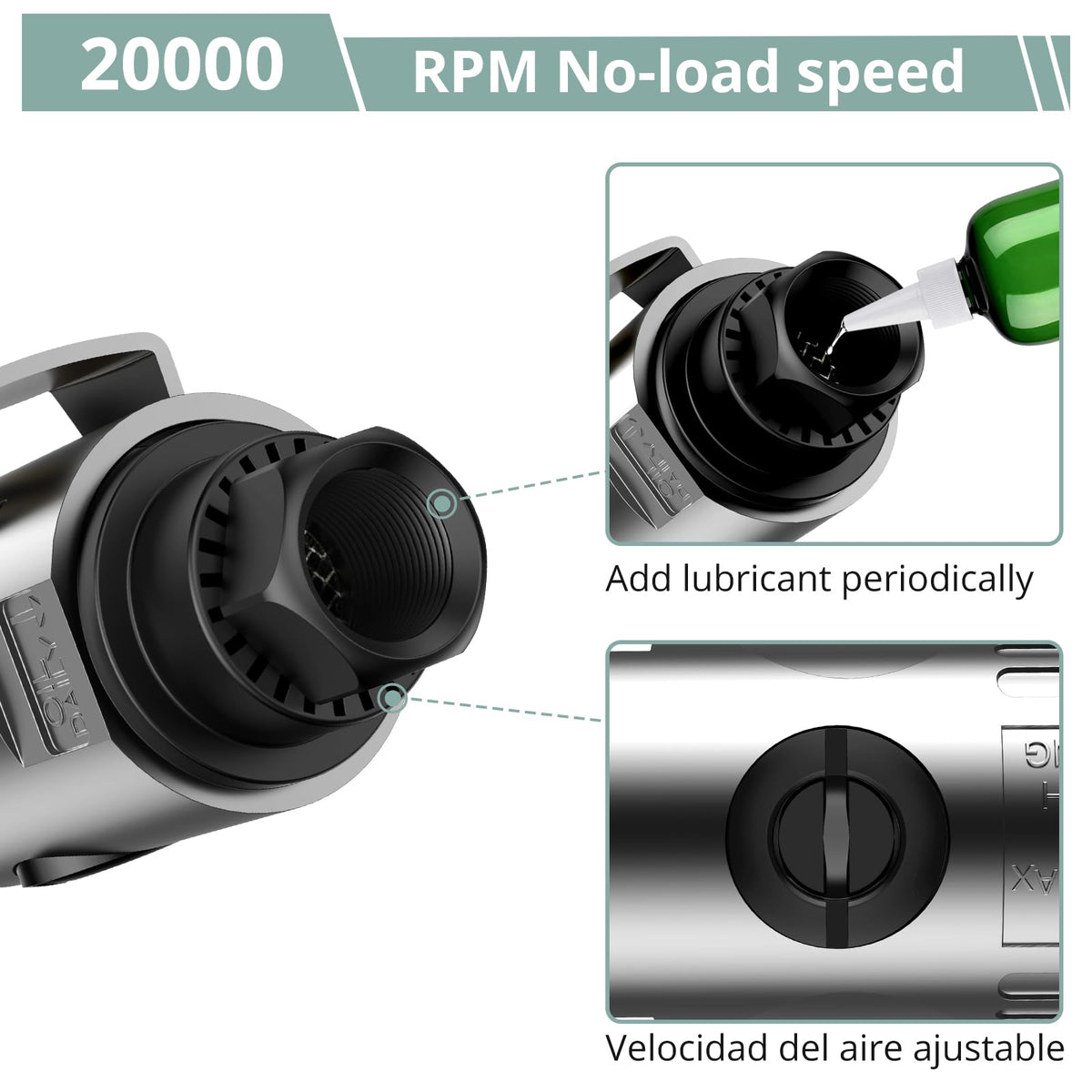 COLFULINE Angle Air Die Grinder 1/4" with 20 pcs 2" Roll Lock Sanding Discs, 90 Degree Heavy Duty 20,000 RPM Compressed Sander Polisher Tool for Contour Grinding, Polishing, Milling, Cutting COLFULINE