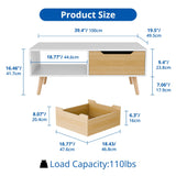 Cozy Castle Modern Coffee Table, Wooden Cocktail Table with Storage, Minimalist Hallway Table, Mid Century Modern Coffee Table for Living Room Apartment Reception, White Cozy Castle